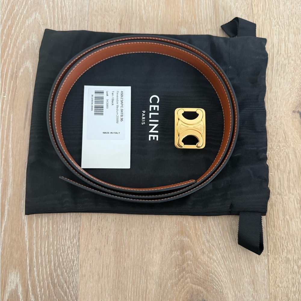 Celine 25mm Reversible Framed Triomphe Belt Sz 95 Like New